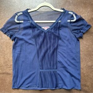 See by Chloe Navy Sheer Blouse, women’s size 6